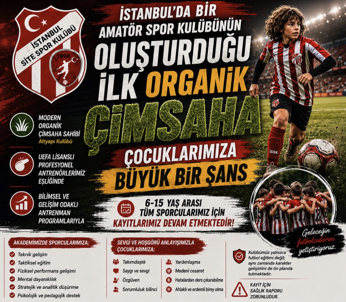 İstanbul Site Spor Kulübü Futbol Akademisi'nde Kayıtlar Devam Ediyor!
